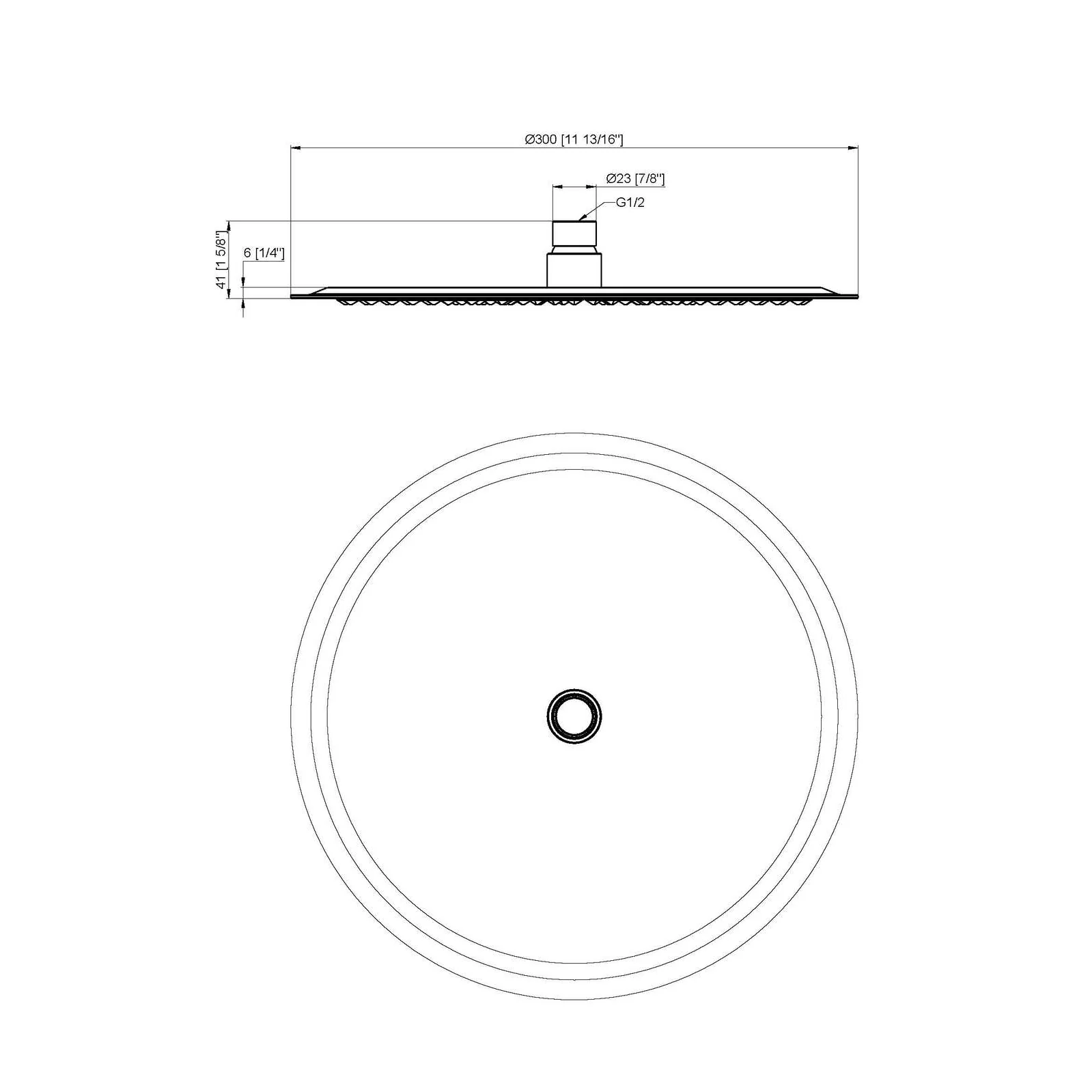 Moreton Round Stainless Steel Shower Head 300mm Chrome - Image 2