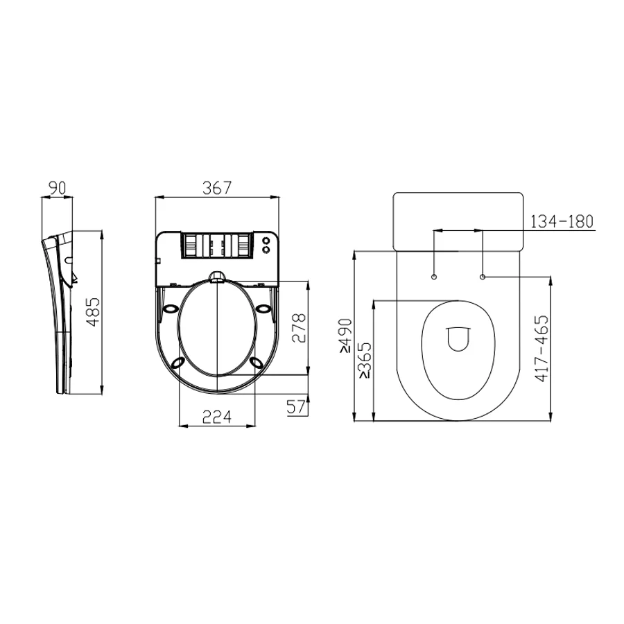 Non-Electric Bidet Toilet Seat Left Entry - Image 4