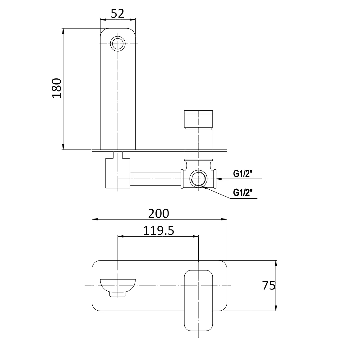 Nova Wall Mixer With Spout Chrome - Image 2