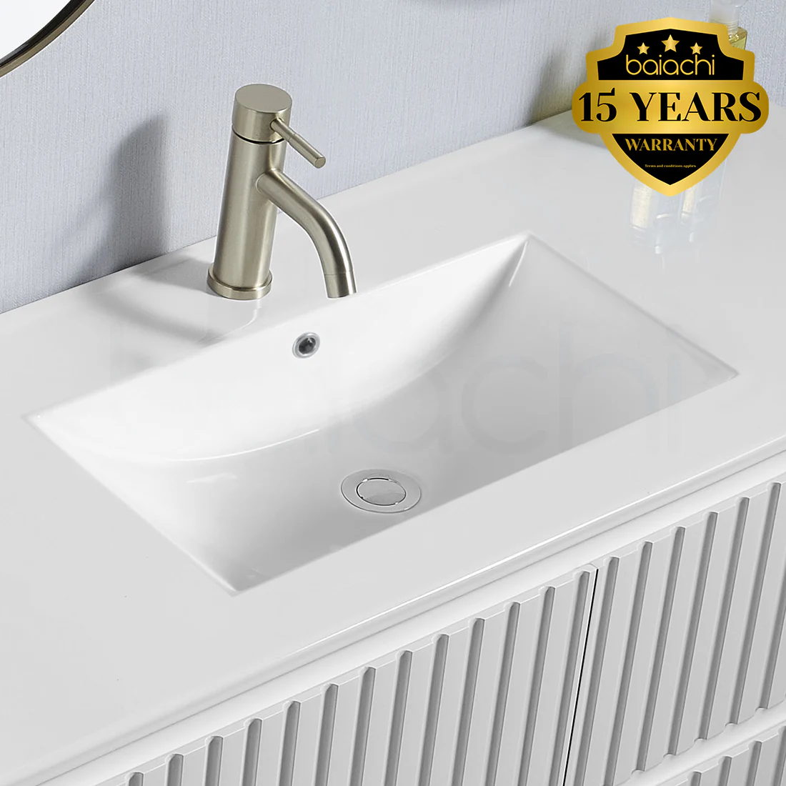 Oslo Plywood 900mm Wall Hung Bathroom Vanity Ceramic Basin