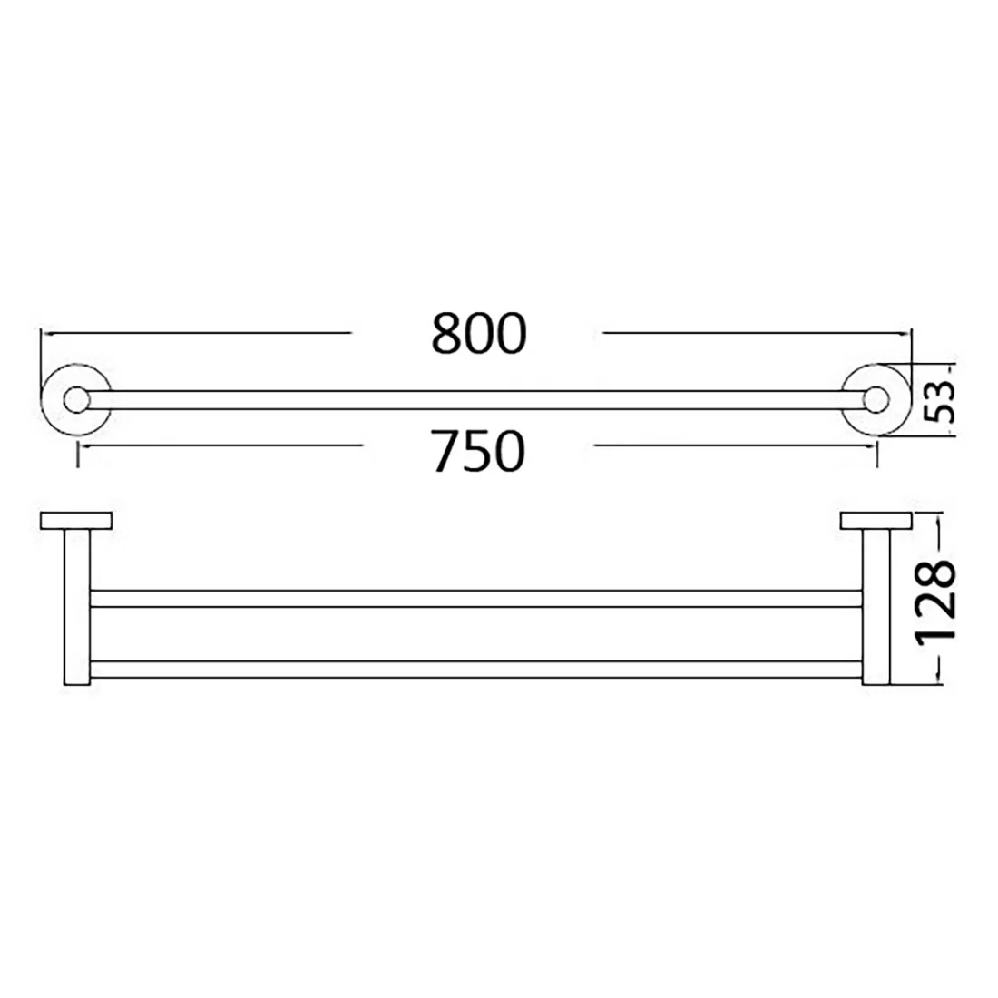 Otus Double Towel Rail 750mm Brushed Gold - Image 2