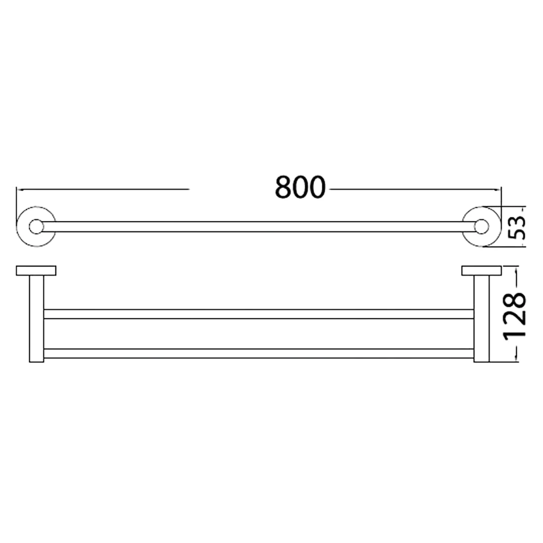 Otus Double Towel Rail 750mm Chrome - Image 2