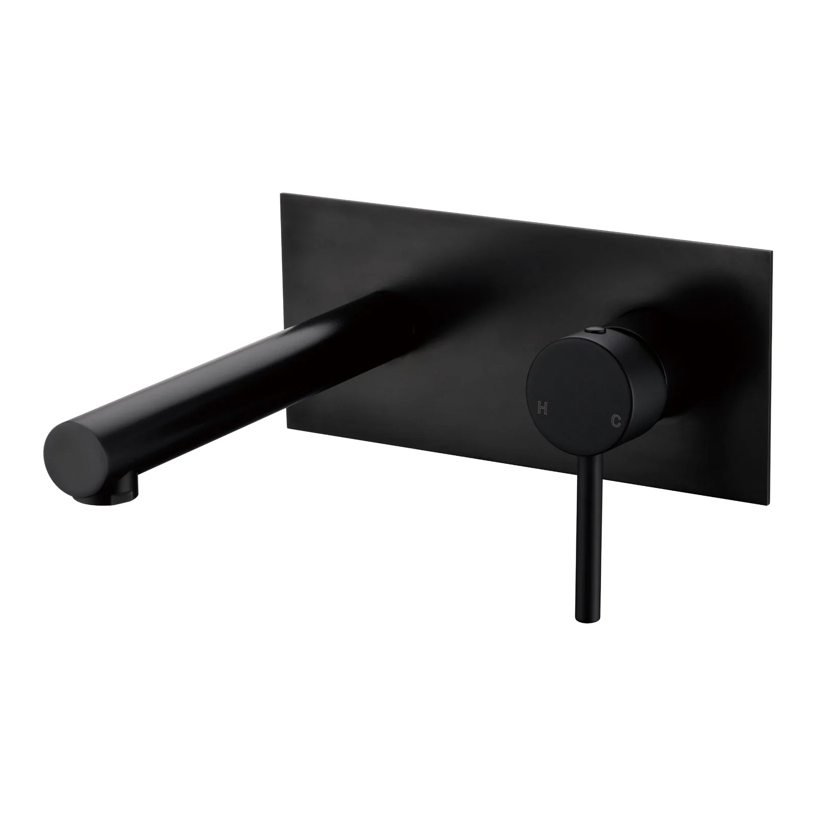 Otus Pin Handle Wall Basin Mixer With Spout Matte Black - Image 4
