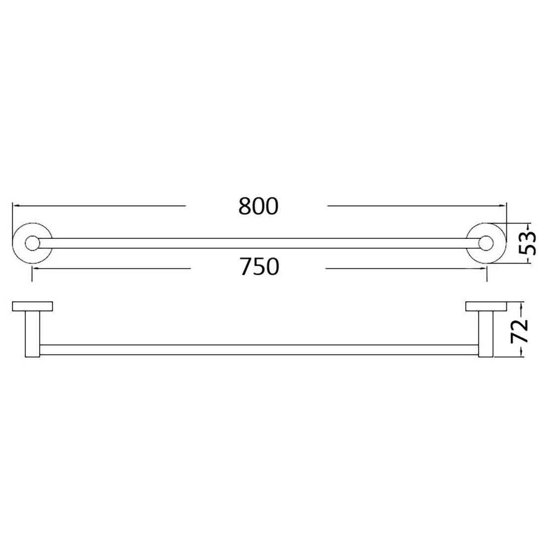 Otus Single Towel Rail 750mm Brushed Gold - Image 2