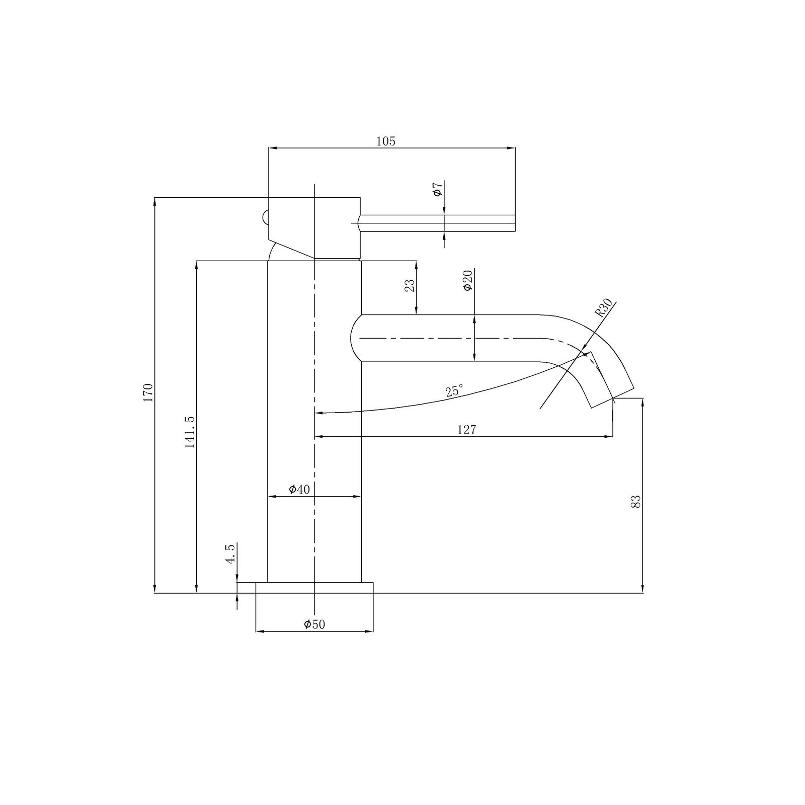 Otus Slimline SS Basin Mixer Chrome - Image 2