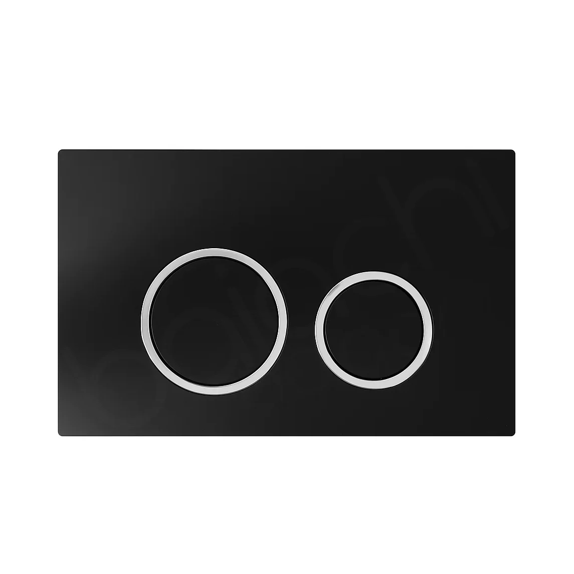 Round In-Wall Toilet Dual Flushing Buttons Matte Black Chrome Ring - Image 3