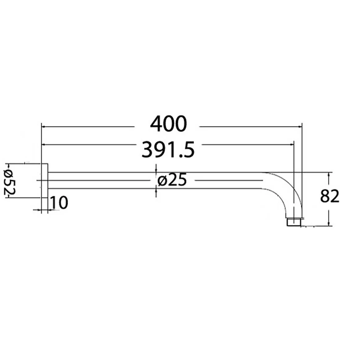 Round Wall Shower Arm Brushed Copper - Image 2