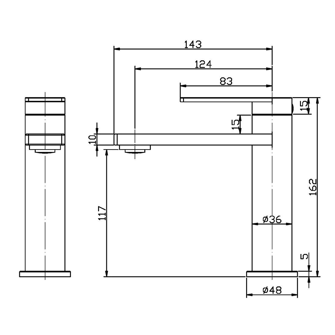 Ruki Basin Mixer Gun Metal - Image 2
