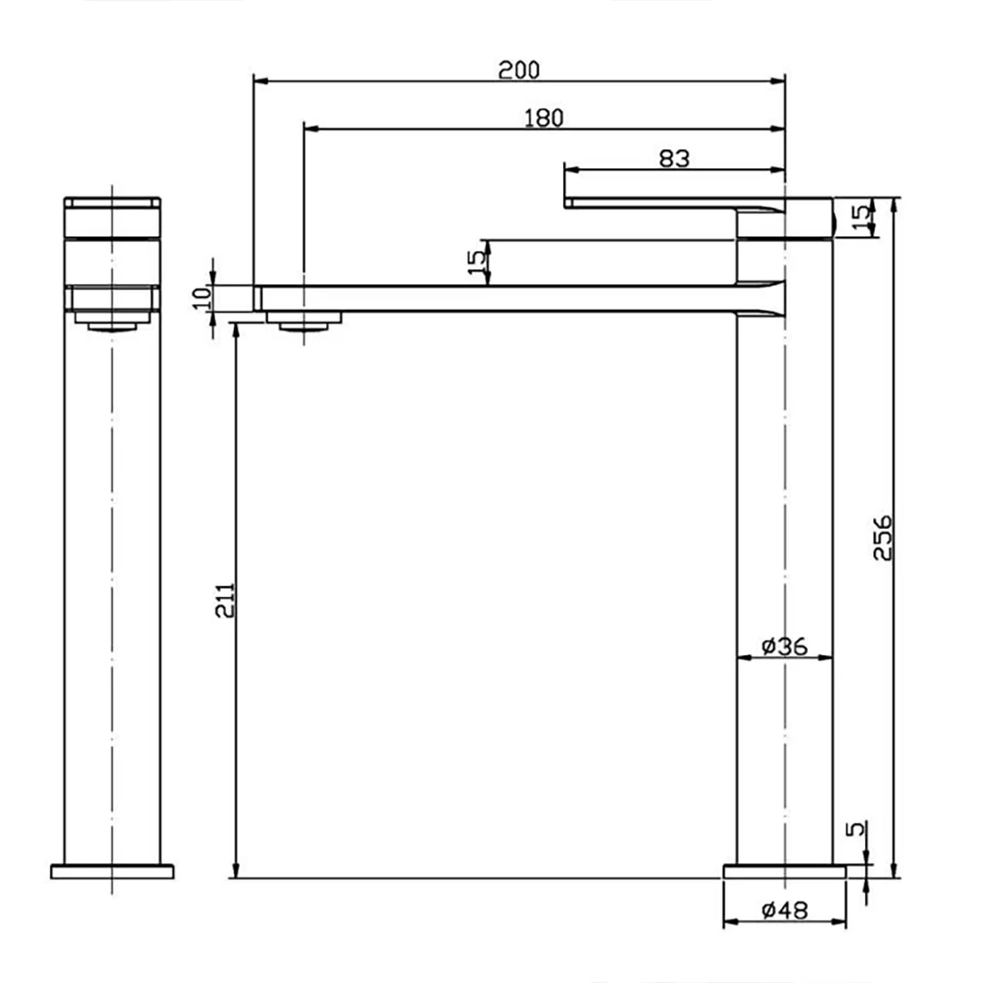 Ruki High Rise Basin Mixer Gun Metal - Image 2