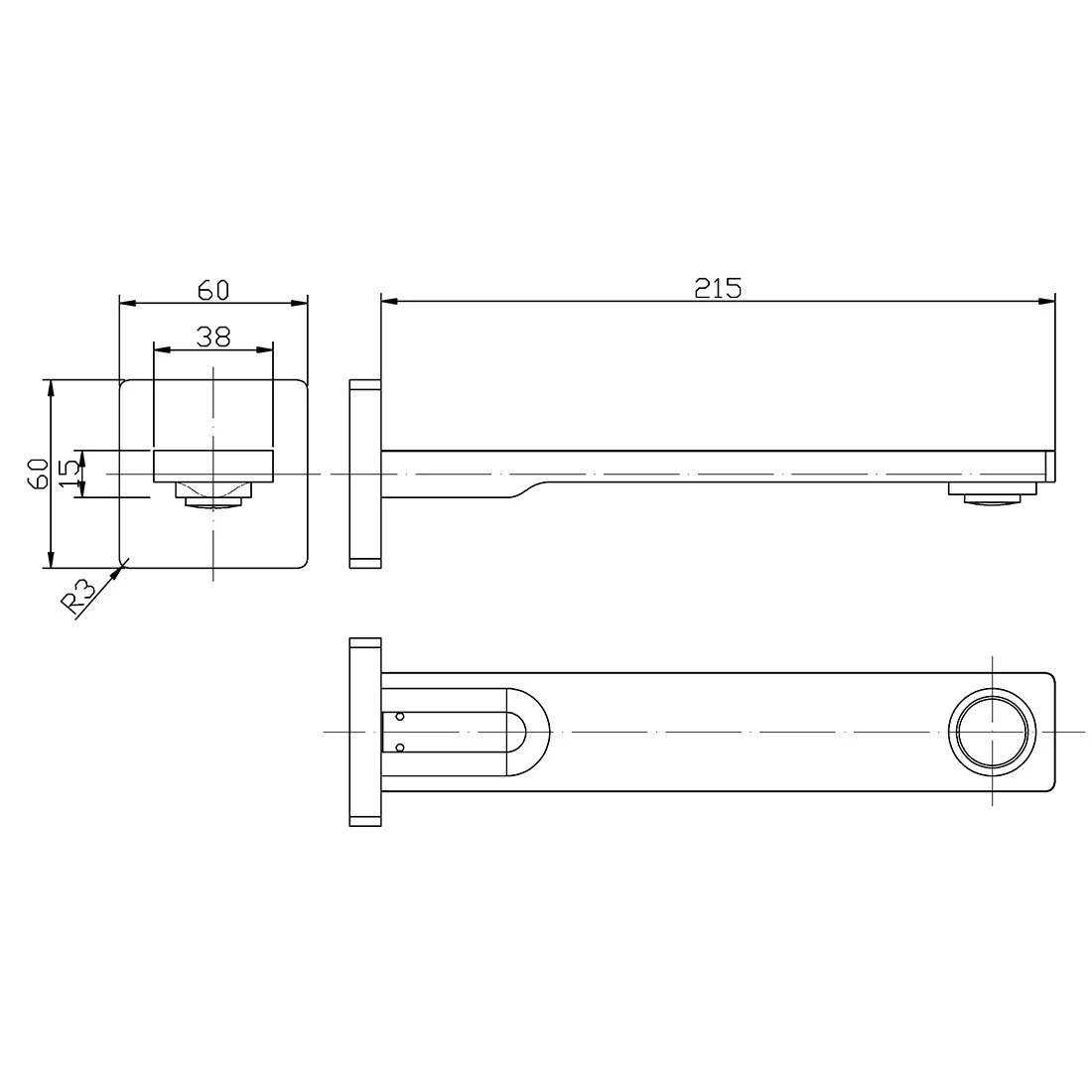 Ruki Square Spout Gun Metal - Image 2