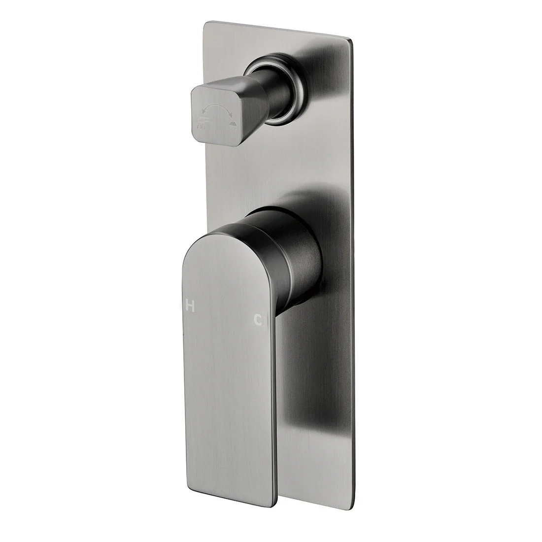 Ruki Wall Mixer With Diverter Gun Metal - Image 3