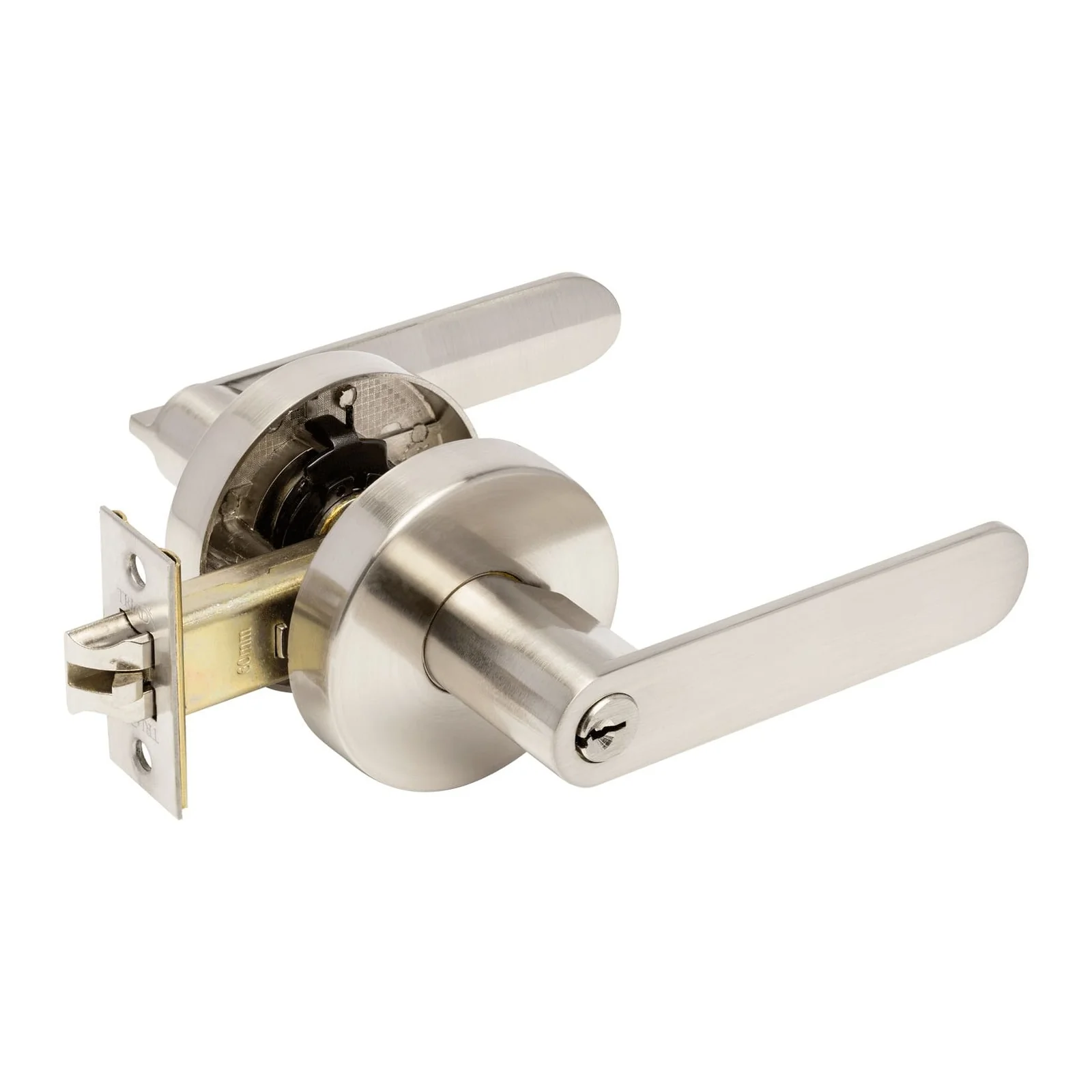 Sceptre Door Handle Entrance Set Brushed Nickel - Image 3