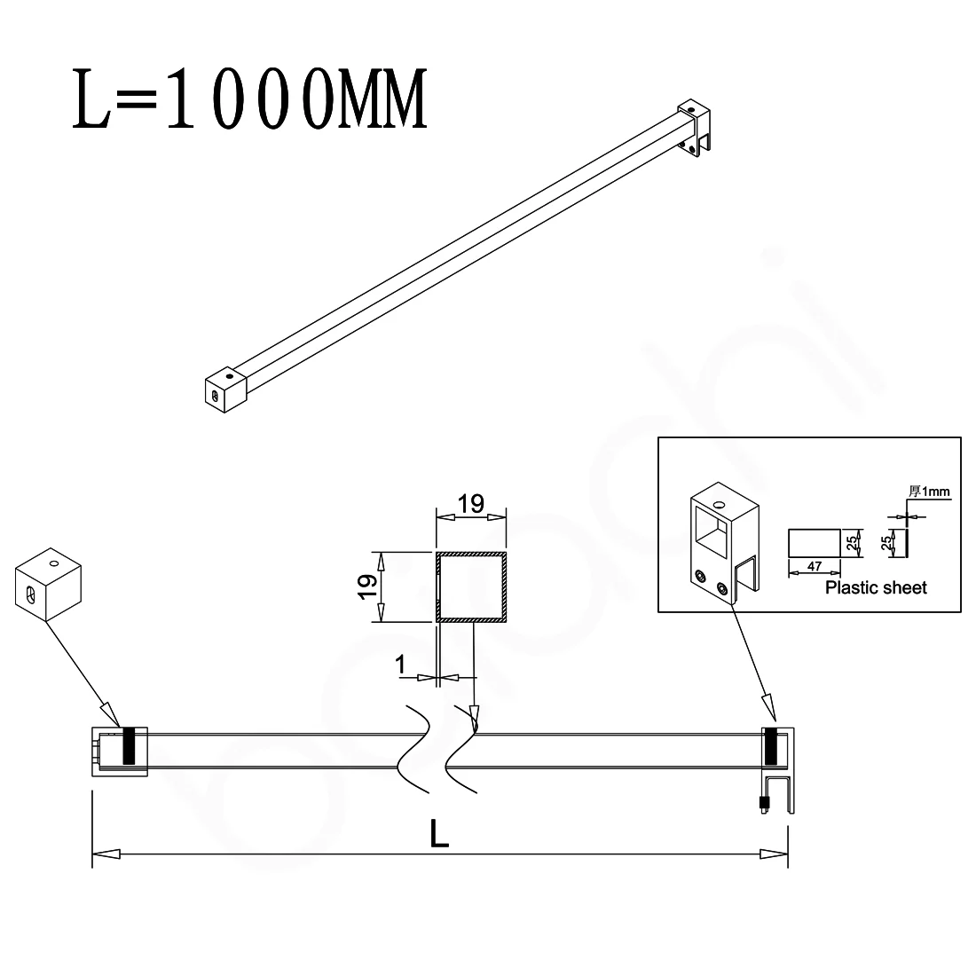 Screen Stabiliser 1000mm Brushed Gold - Image 5