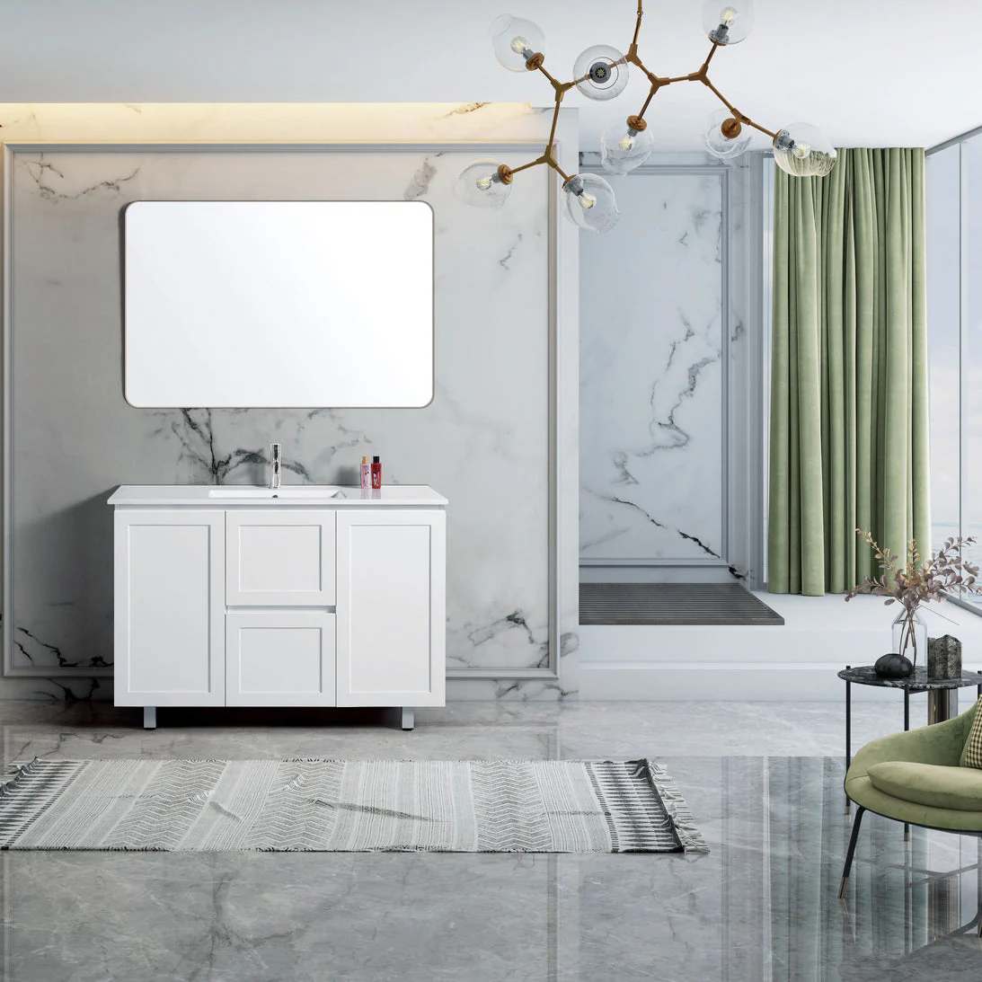 Shaker 1200mm Plywood Bathroom Vanity Ceramic Basin - Image 2
