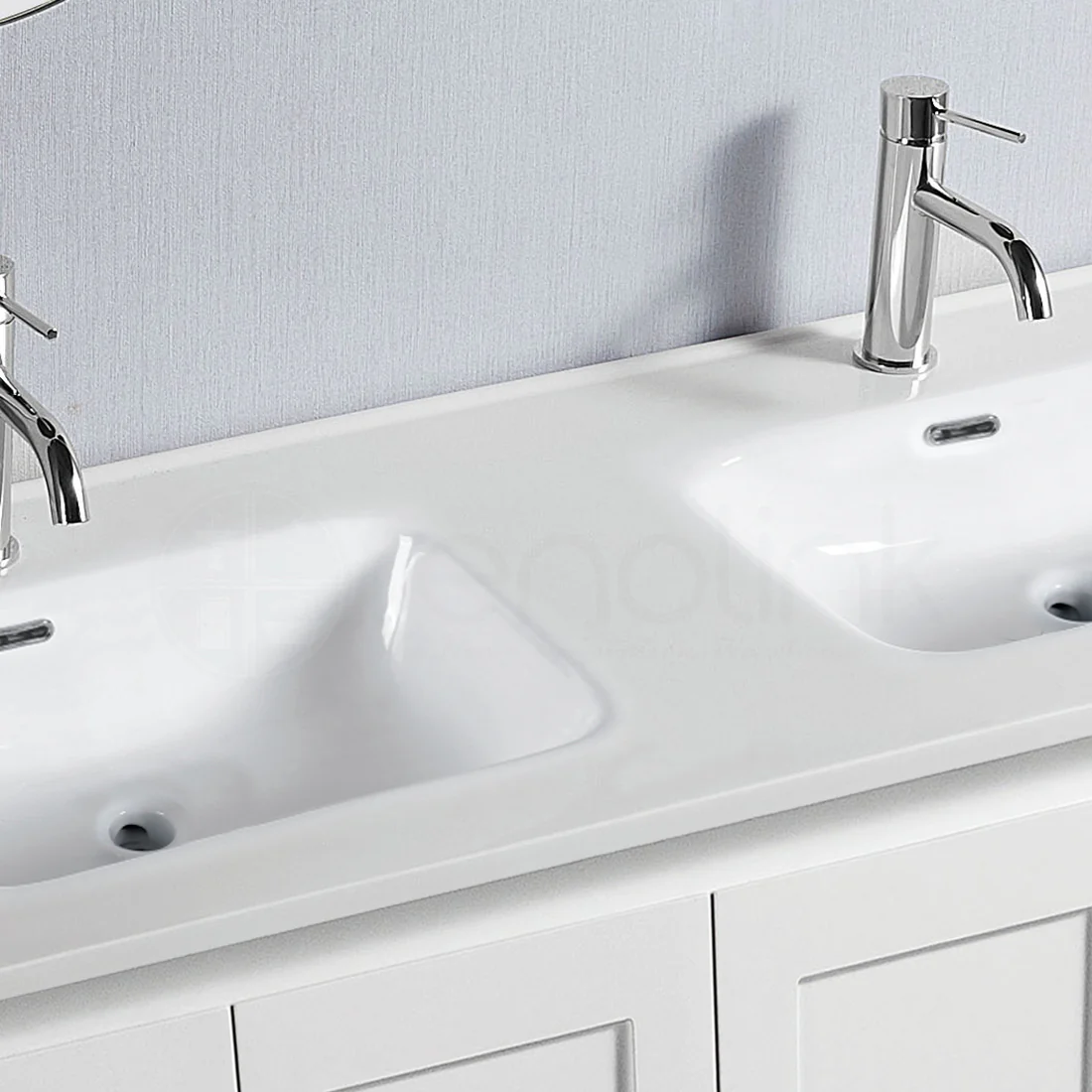 Shaker 1200mm Plywood Bathroom Vanity Double Ceramic Basin - Image 4
