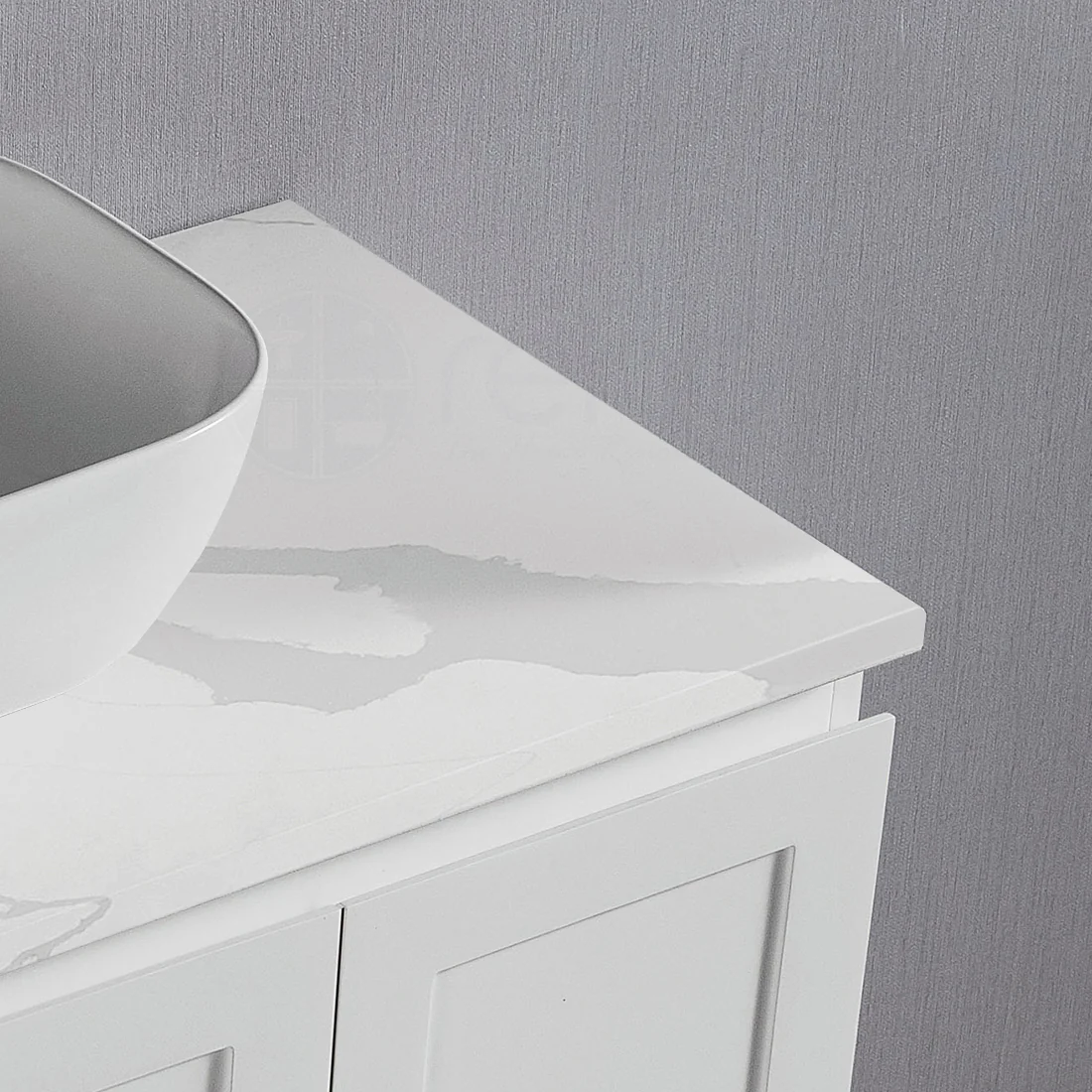 Shaker 600mm Plywood Bathroom Vanity Calacatta Quartz Stone - Image 4