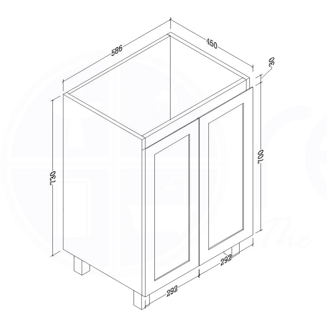 Shaker 600mm Plywood Bathroom Vanity Ceramic Basin - Image 3