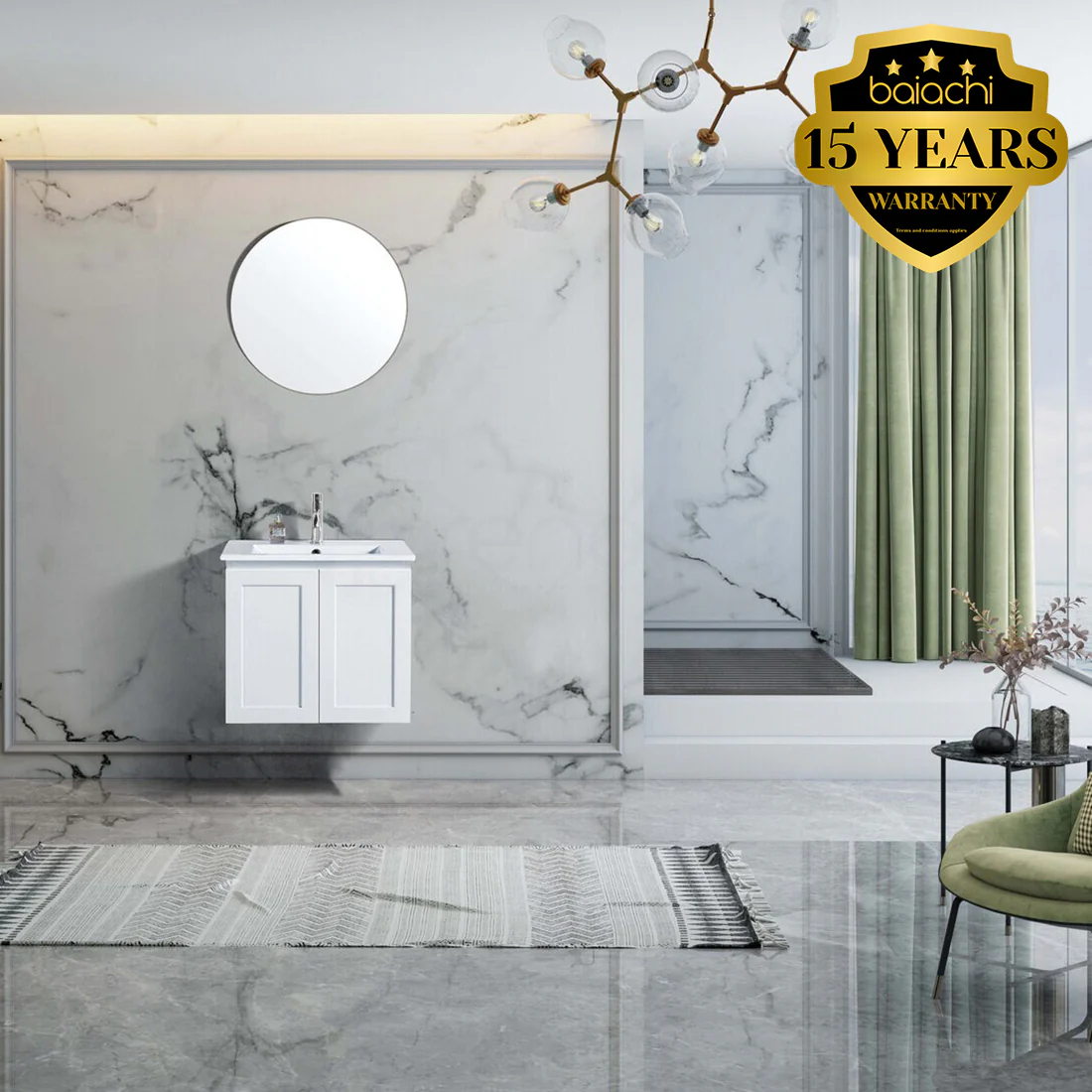 Shaker 600mm Plywood Wall Hung Bathroom Vanity Cabinet