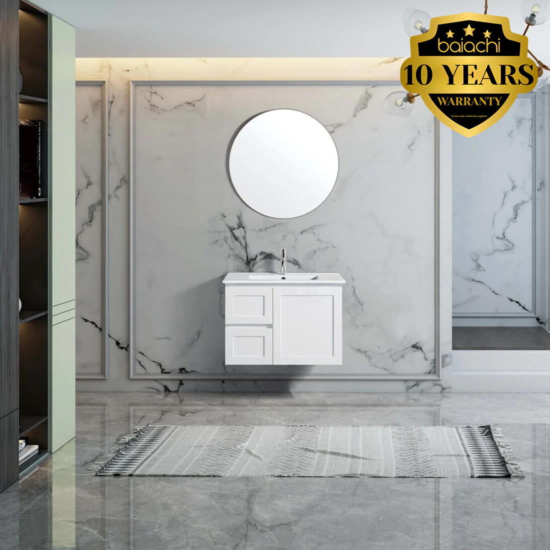 Shaker 750mm PVC Wall Hung Bathroom Vanity Cabinet