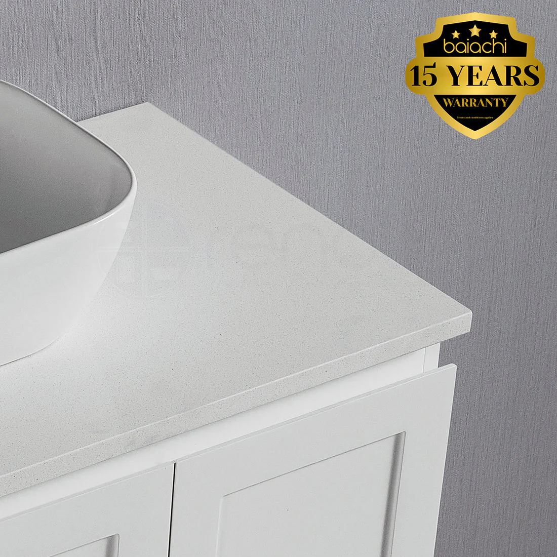 Shaker 900mm Plywood Wall Hung Bathroom Vanity White Quartz Stone