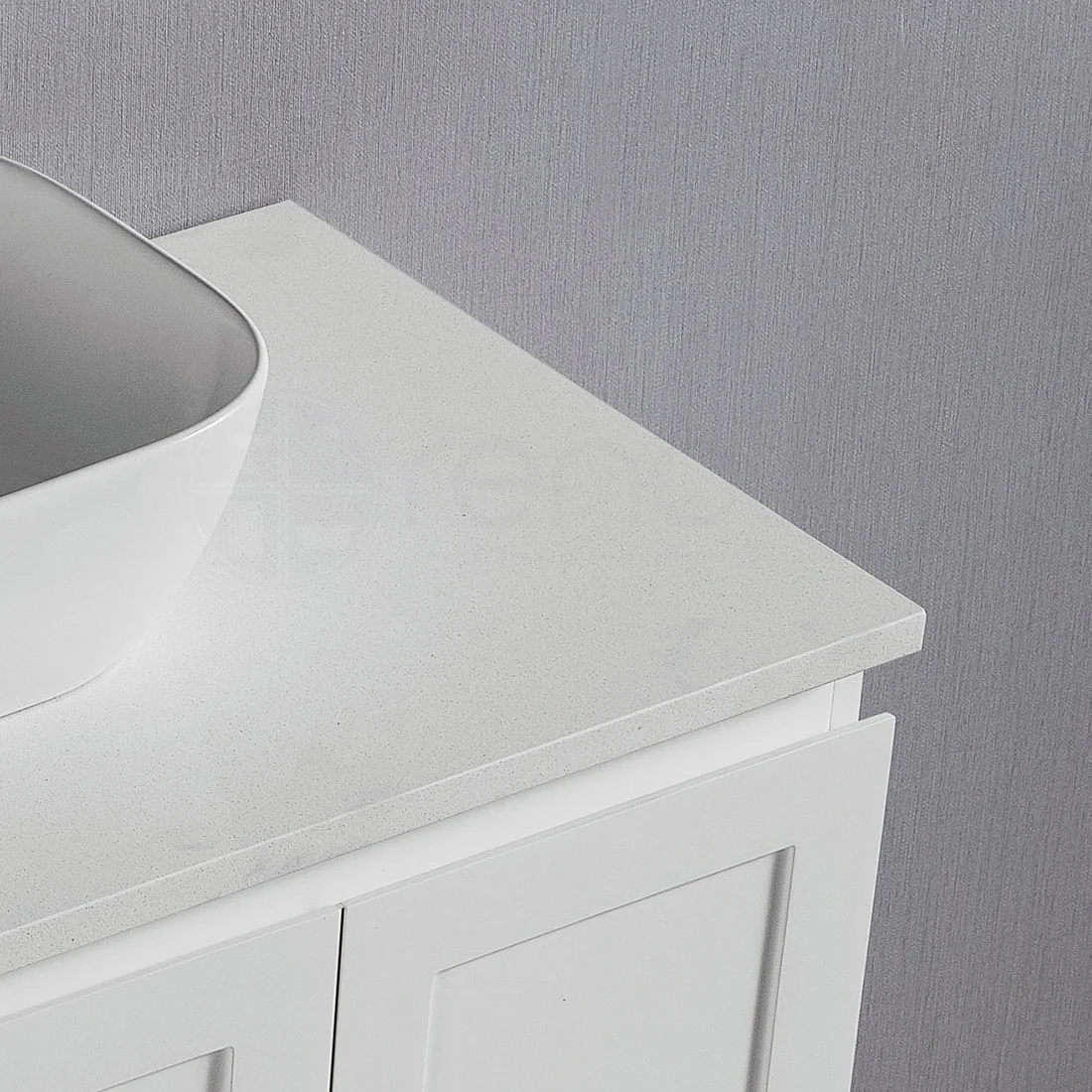 Shaker 900mm Plywood Wall Hung Bathroom Vanity White Quartz Stone - Image 4
