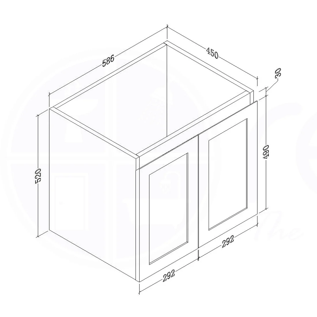 Shaker Plywood 600mm Wall Hung Bathroom Vanity Right Drawers Ceramic Basin - Image 2