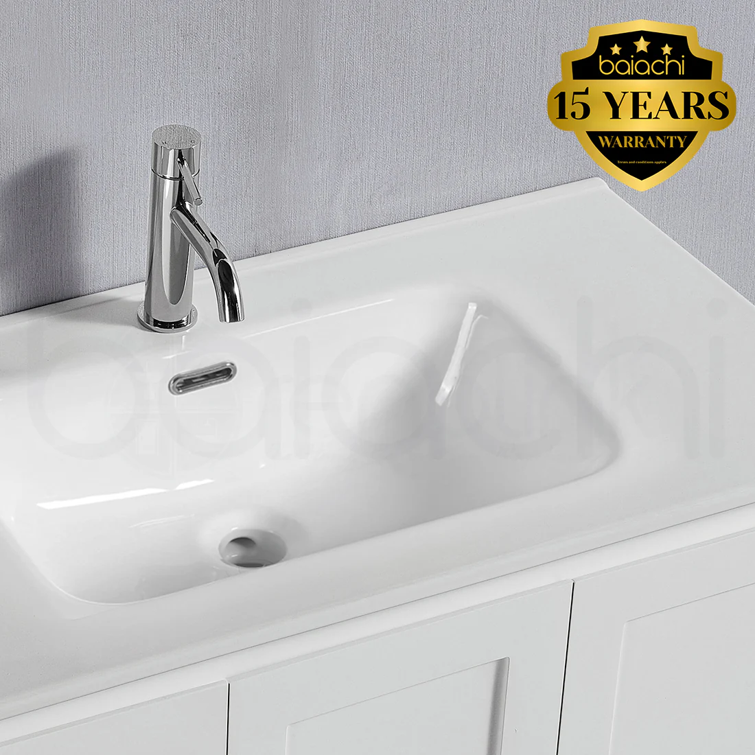 Shaker Plywood 750mm Left Drawer Wall Hung Bathroom Vanity Ceramic Basin