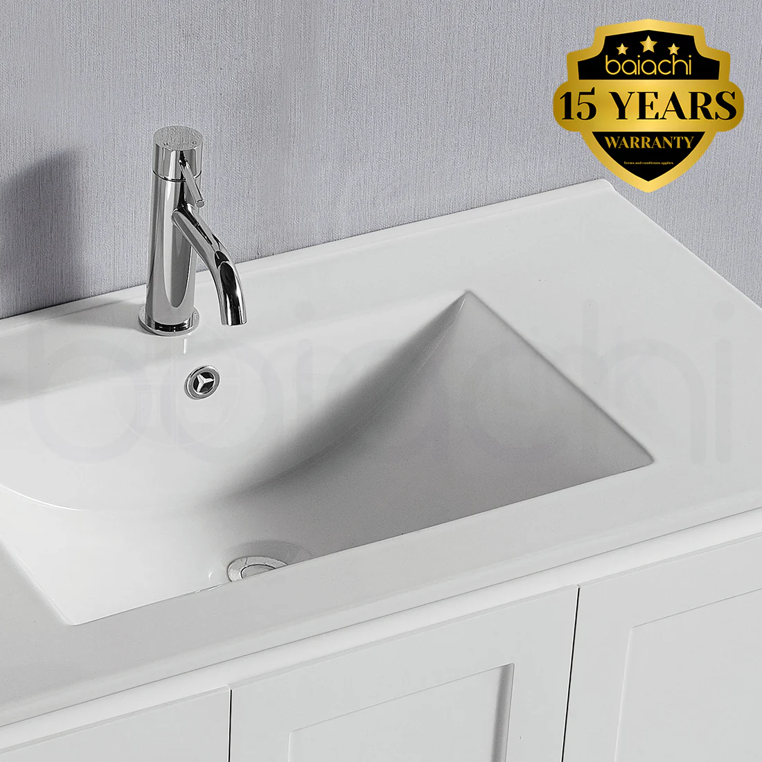 Shaker Plywood 750mm Left Drawer Wall Hung Bathroom Vanity Ceramic Basin