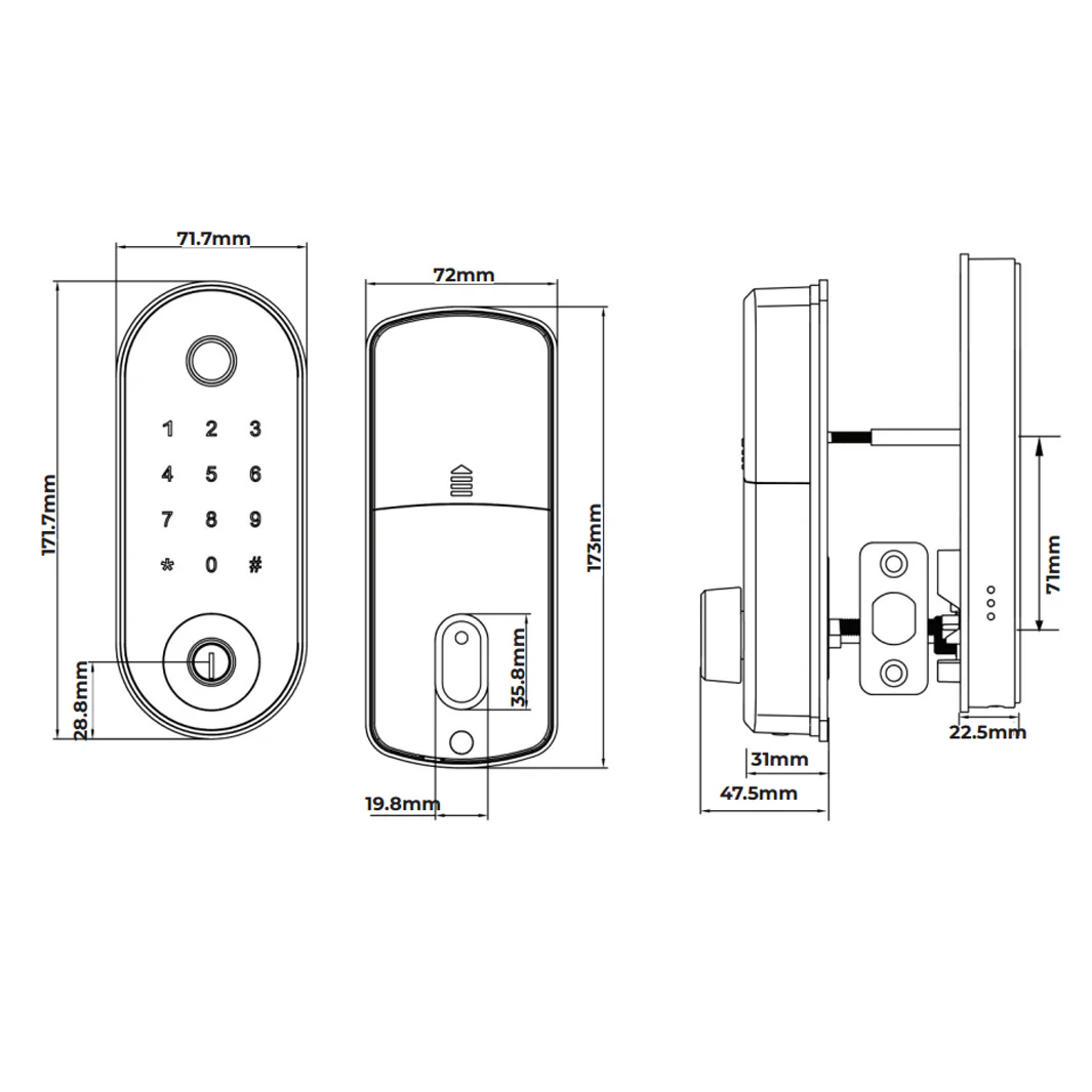 Stealth Smart Lock Deadbolts Brushed Nickel - Image 3