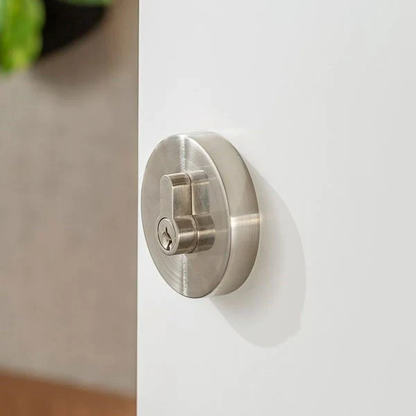 Triad Slimline Round Single Cylinder Deadbolt Brushed Nickel - Image 2