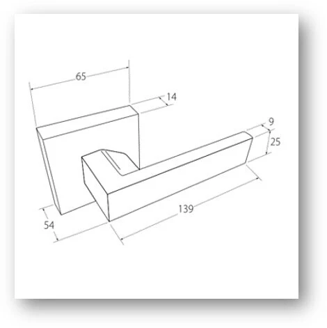 Trident Door Handle Lever On Square Rose Passage Set Matte Black - Image 2
