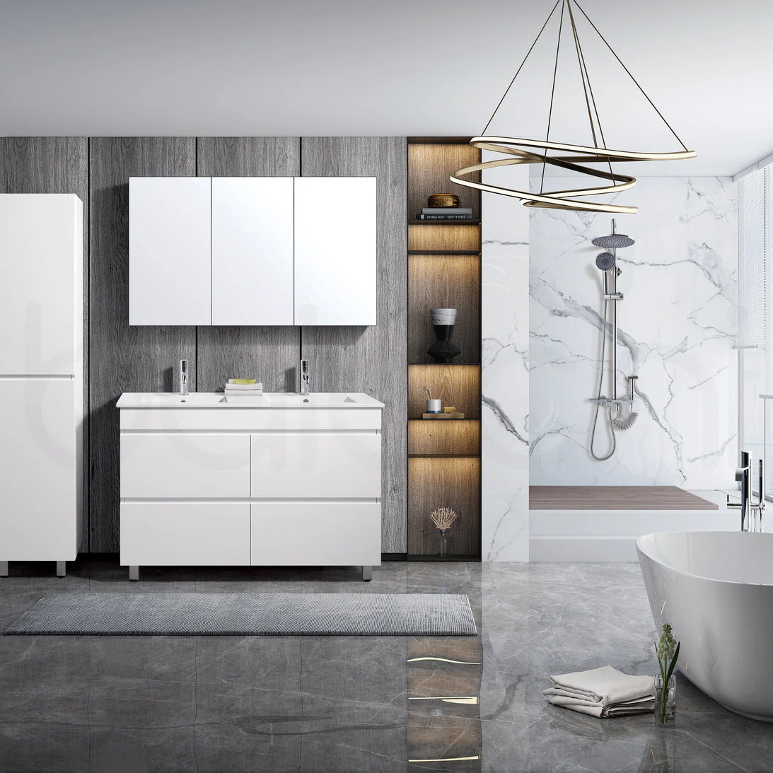 Vellena 1200mm Plywood Bathroom Vanity Ceramic Basin - Image 9