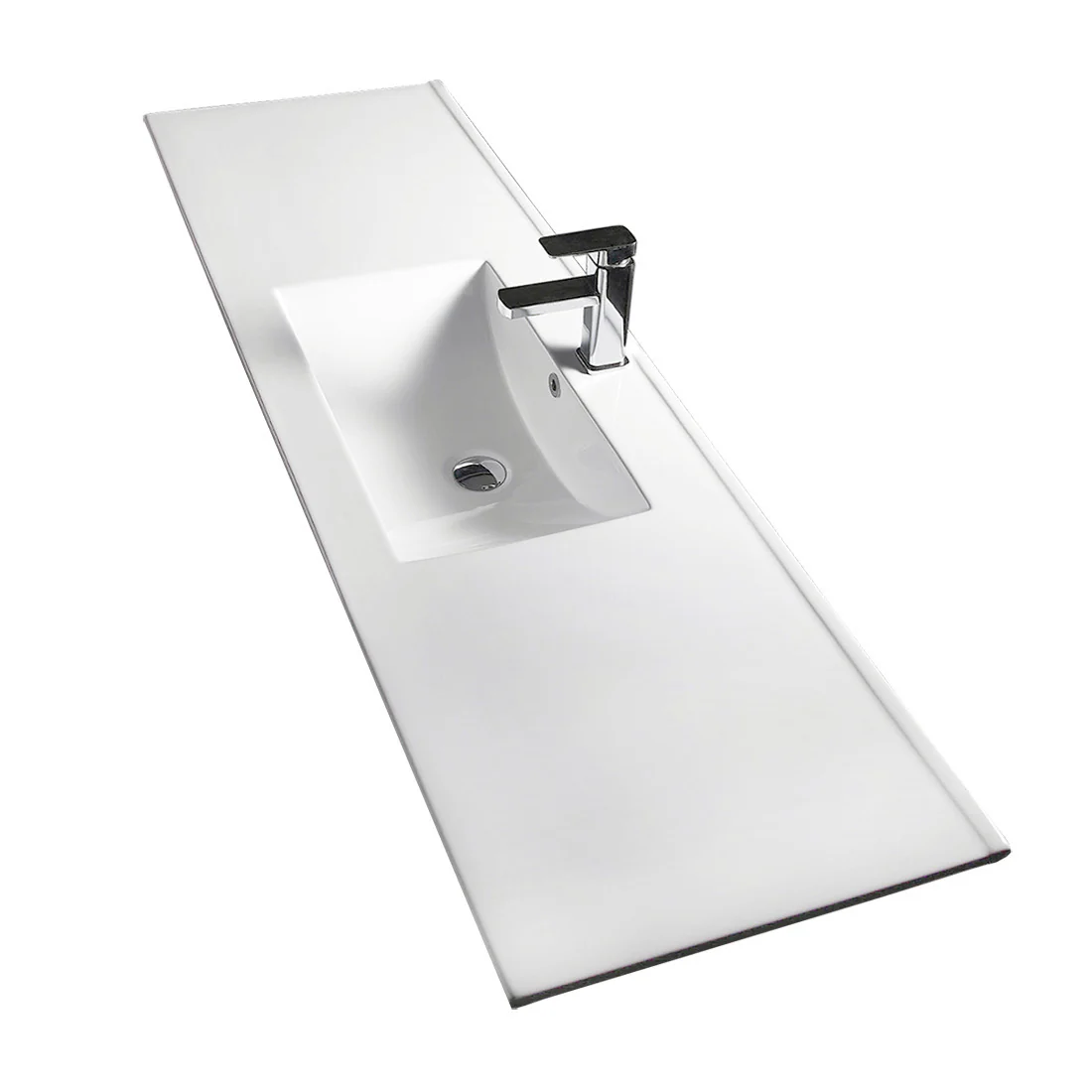 Vellena 1200mm Plywood Empire Oak Wall Hung Bathroom Vanity Ceramic Basin - Image 10