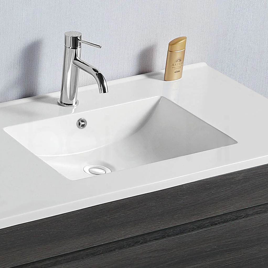 Vellena 1200mm Plywood Empire Oak Wall Hung Bathroom Vanity Ceramic Basin - Image 13