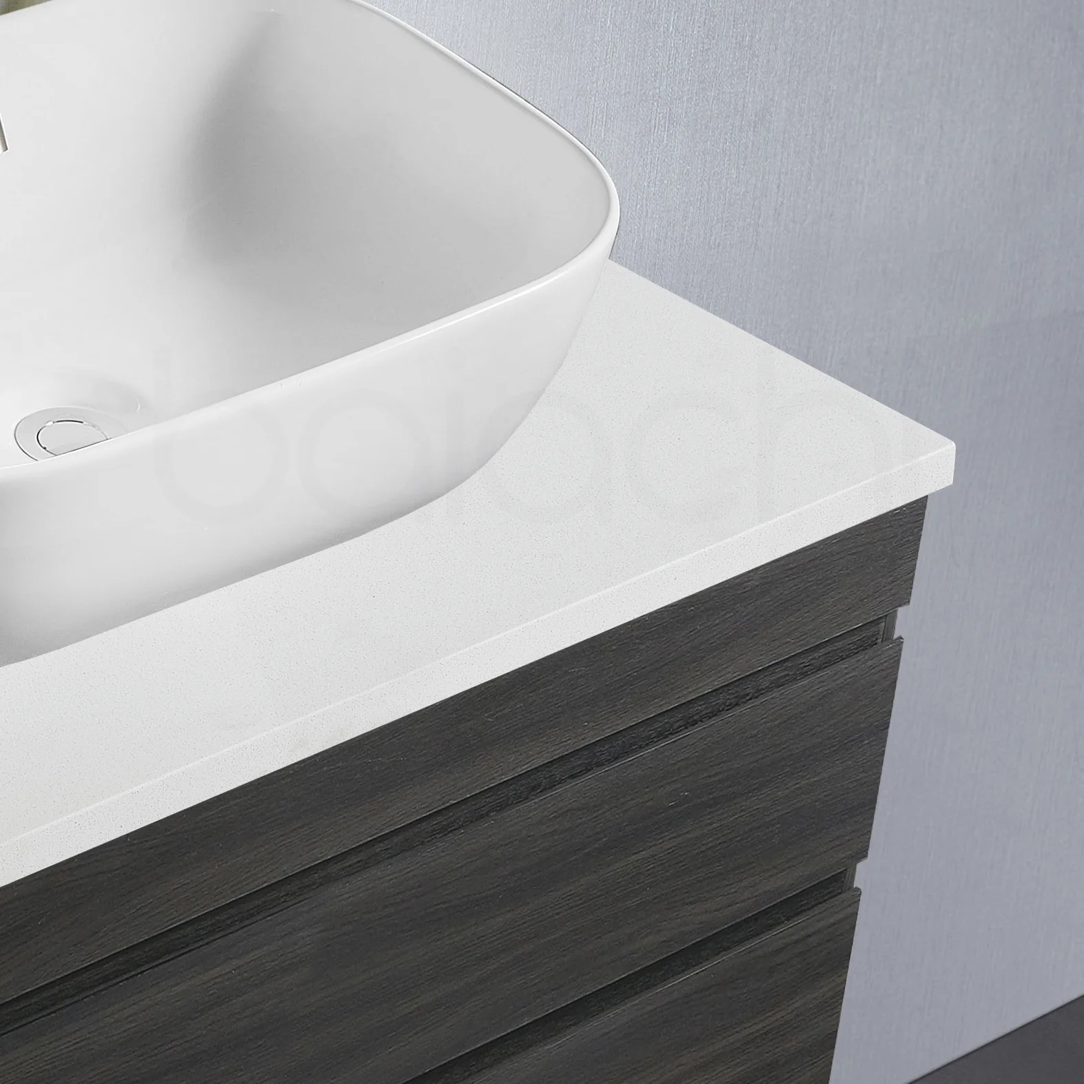 Vellena 1200mm Plywood Empire Oak Wall Hung Bathroom Vanity White Stone - Image 13