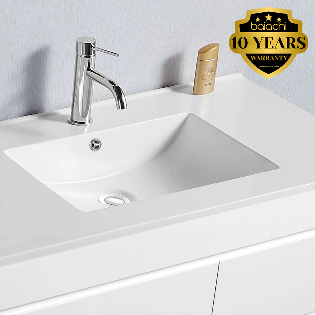 Vellena 1200mm PVC Water Proof Matte White Wall Hung Bathroom Vanity Ceramic Basin