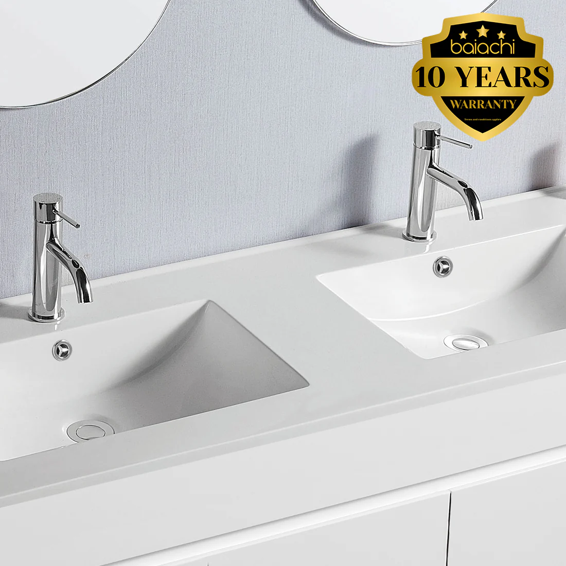 Vellena 1200mm PVC Water Proof Wall Hung Bathroom Vanity Double Ceramic Basin