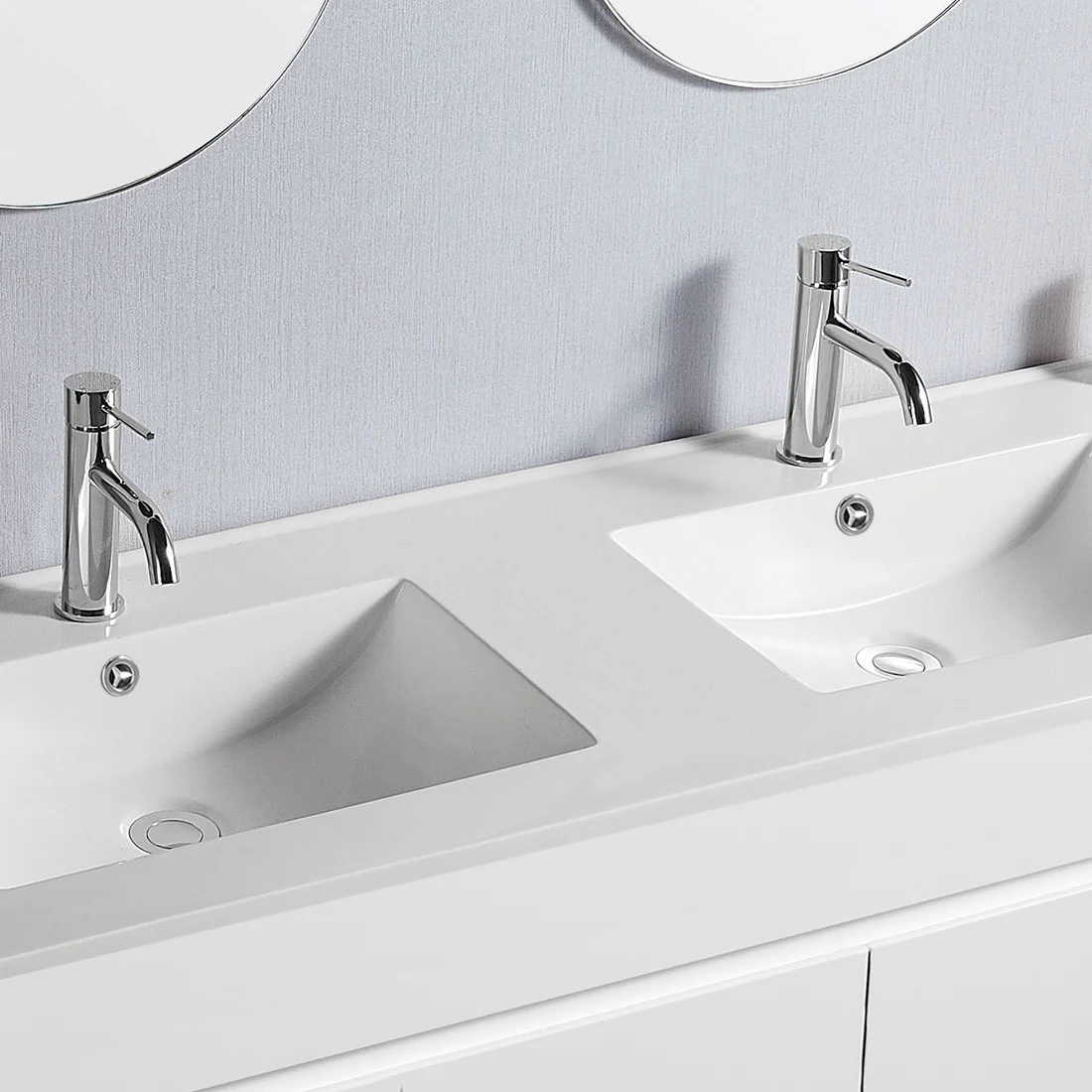 Vellena 1200mm PVC Water Proof Wall Hung Bathroom Vanity Double Ceramic Basin - Image 9