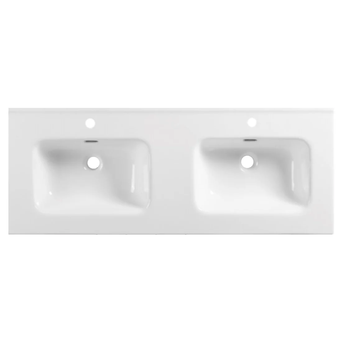 Vellena 1200mm PVC Water Proof Wash White Wall Hung Bathroom Vanity Double Ceramic Basin - Image 4