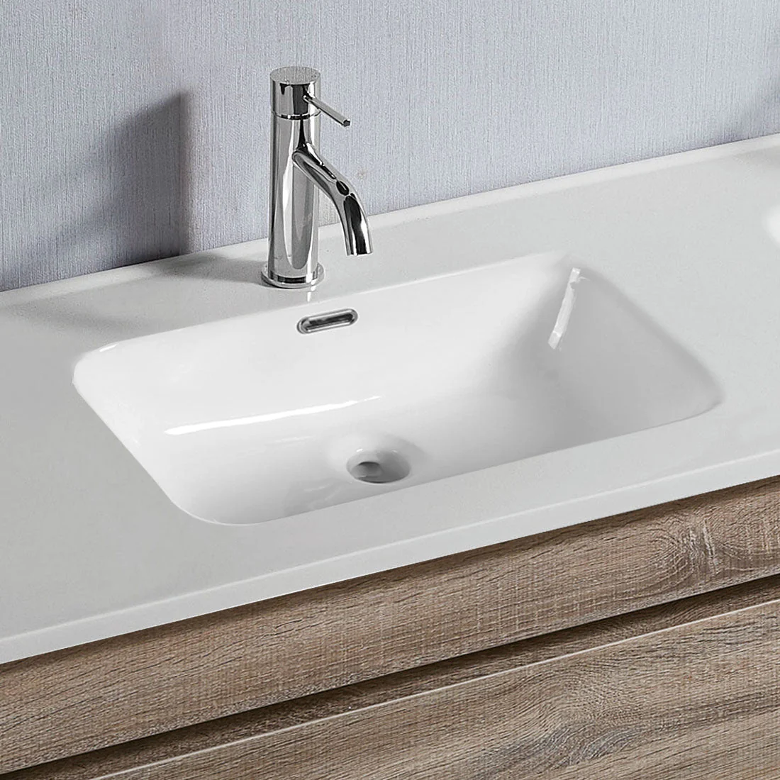 Vellena 1200mm PVC Water Proof Wash White Wall Hung Bathroom Vanity Ceramic Basin - Image 9