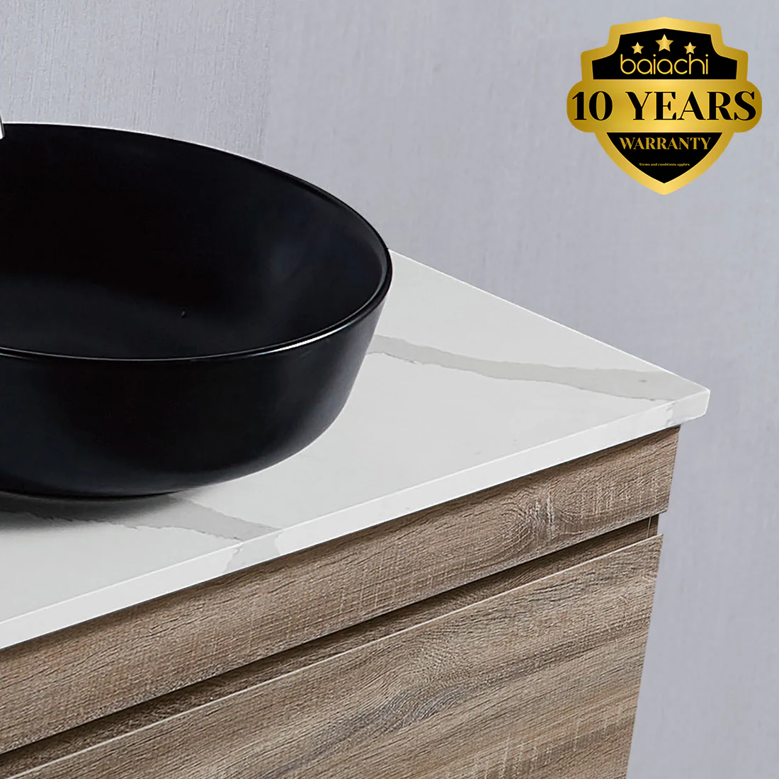 Vellena 1200mm PVC Water Proof Prime Oak Wall Hung Bathroom Vanity Calacatta Quartz Stone