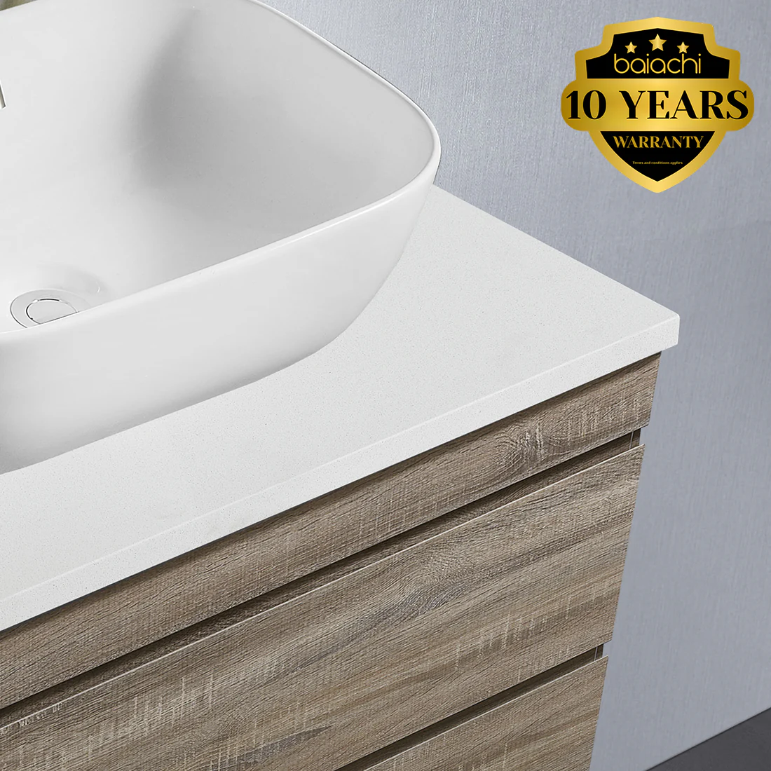Vellena 1200mm PVC Water Proof Wash White Wall Hung Bathroom Vanity White Quartz Stone