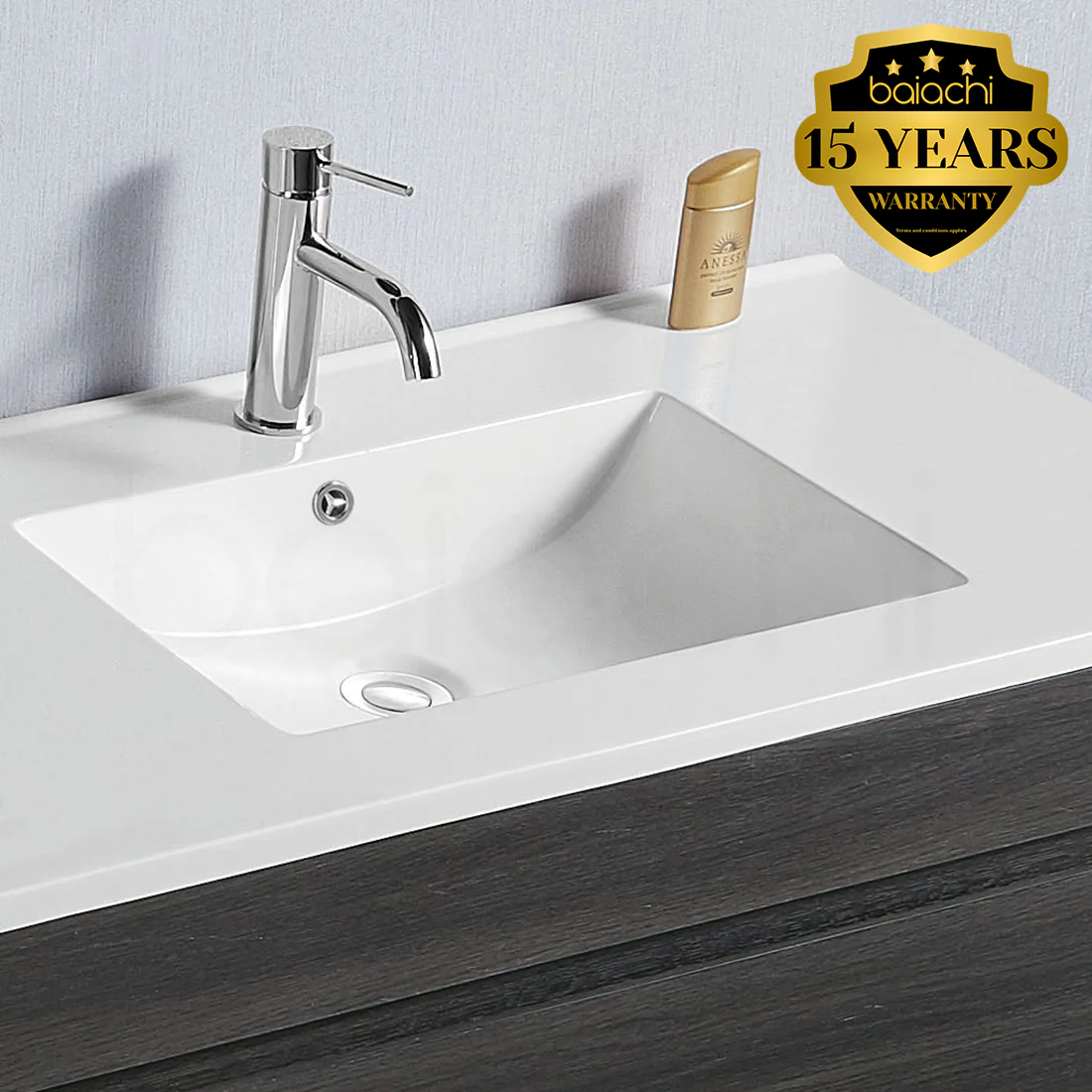 Vellena 1200mm Plywood Empire Oak Wall Hung Bathroom Vanity Ceramic Basin