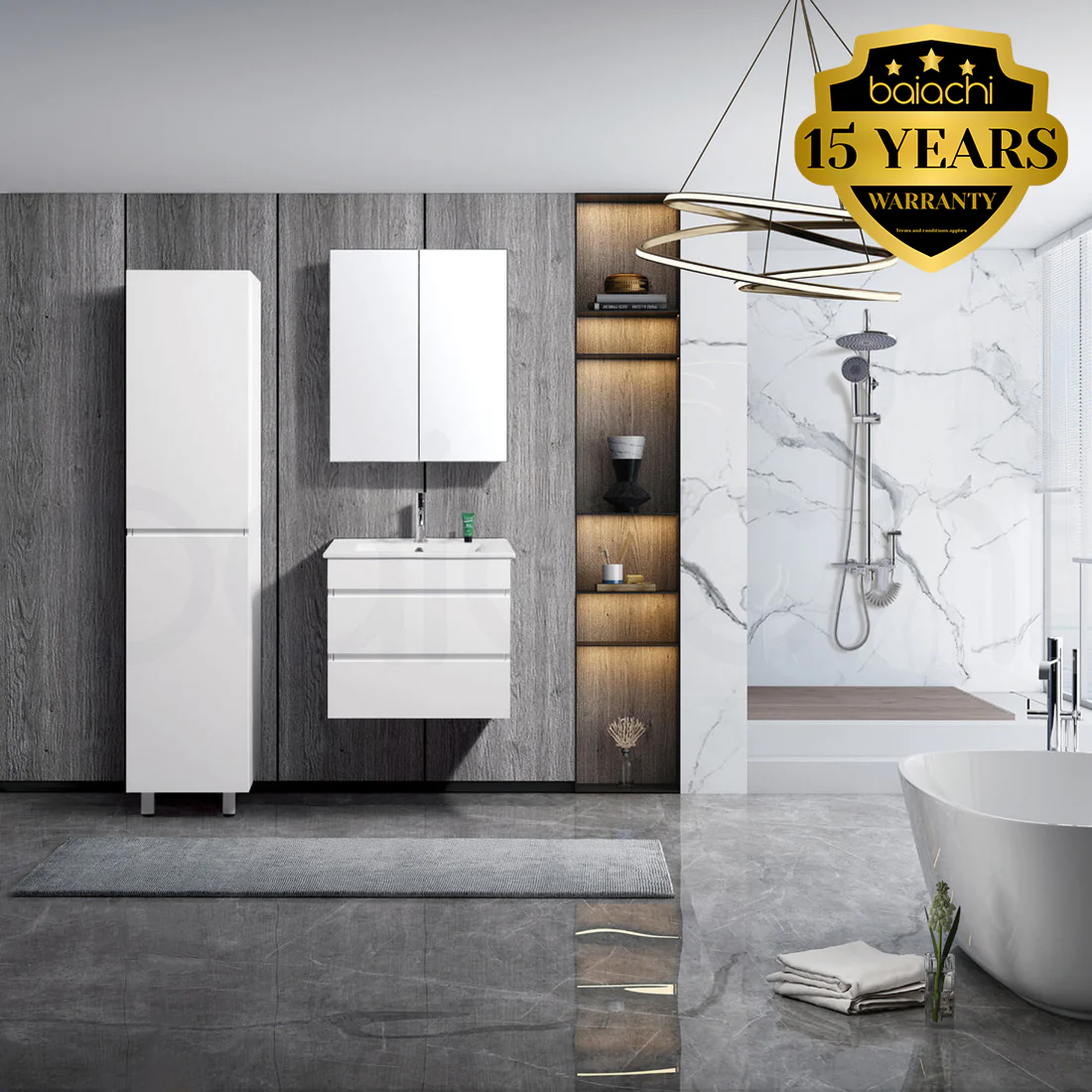 Vellena 600mm Plywood Wall Hung Bathroom Vanity Cabinet