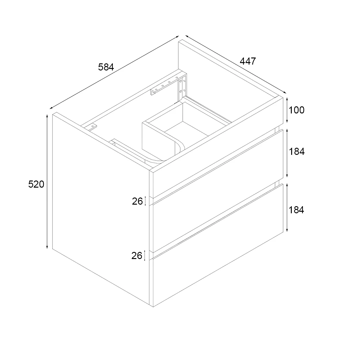Vellena 600mm PVC Water Proof Matte White Wall Hung Bathroom Vanity Calacatta Quartz Stone - Image 2