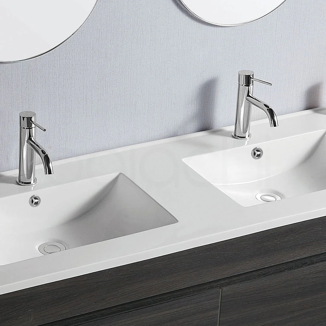 Vellena Plywood 1200mm Empire Oak Bathroom Vanity Double Ceramic Basin