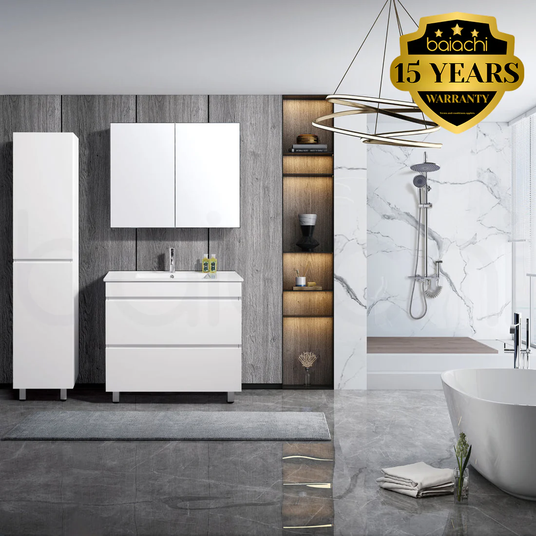 Vellena 900mm Plywood Bathroom Vanity Cabinet