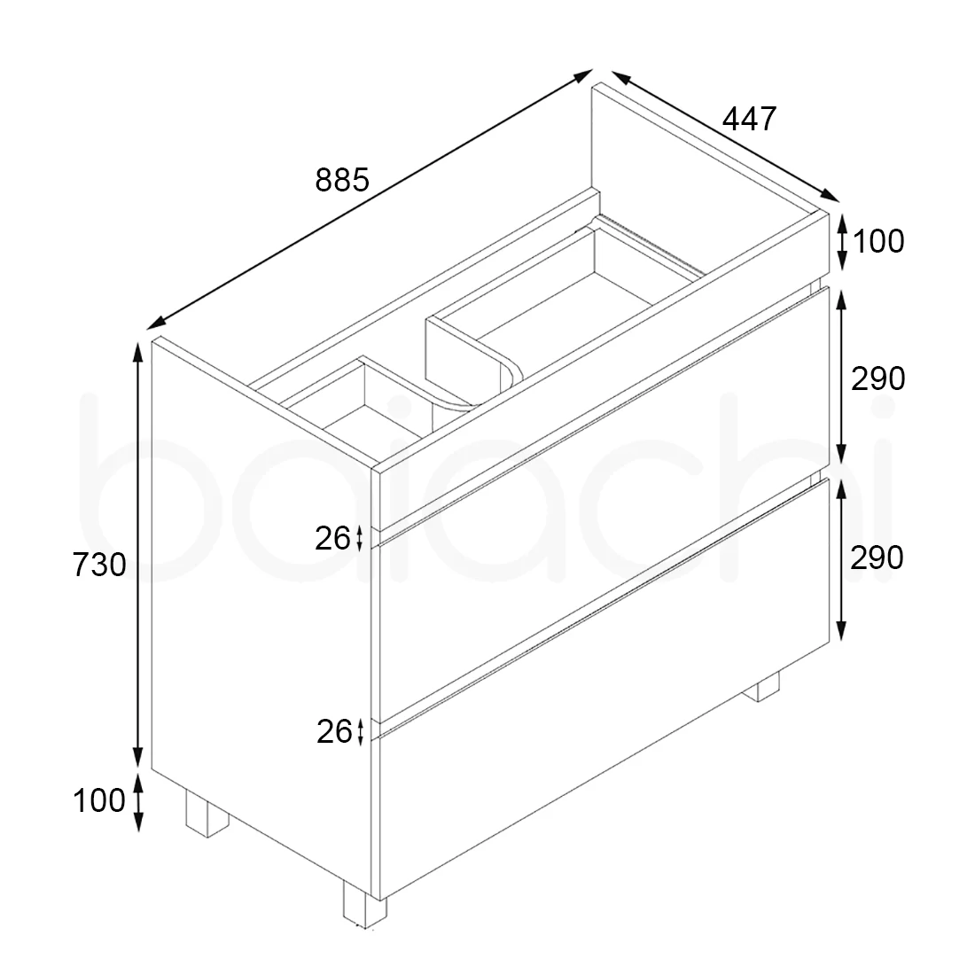 Vellena Plywood 900mm Prime Oak Bathroom Vanity Ceramic Basin - Image 3