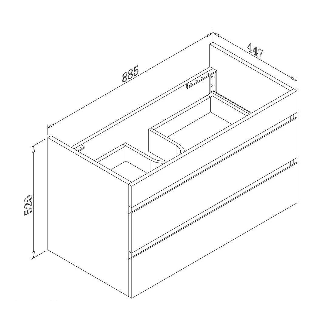 Vellena Plywood 900mm Wall Hung Bathroom Vanity Ceramic Basin - Image 2