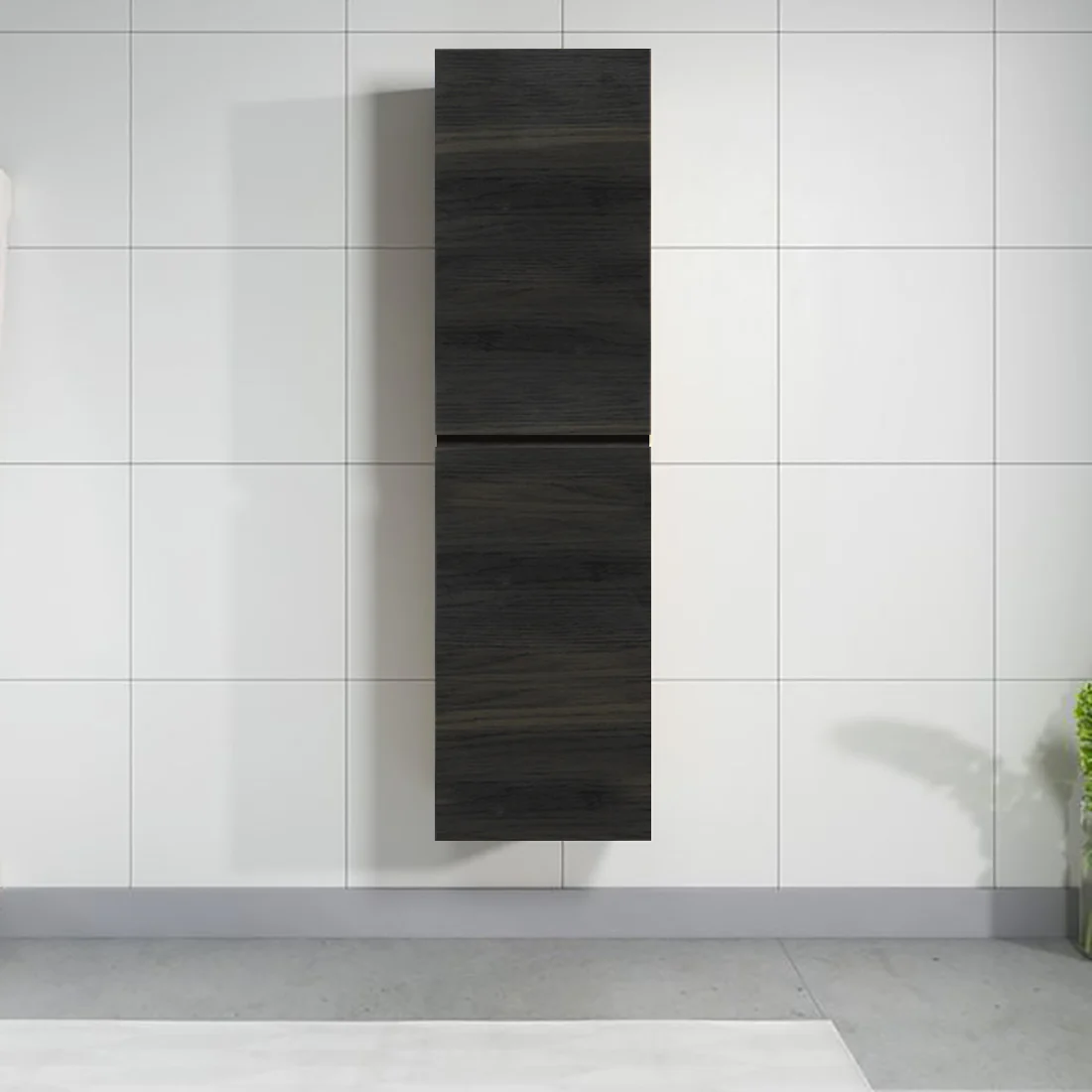 Vellena PVC Water Proof Empire Oak Bathroom Tallboy Cabinet Wall Hung Legs - Image 4